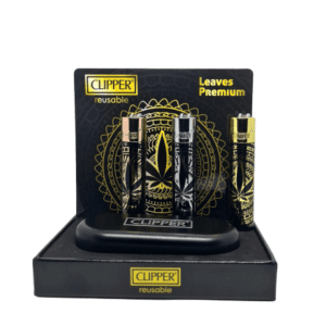 accendino clipper leaves premium 3 con confezione regalo