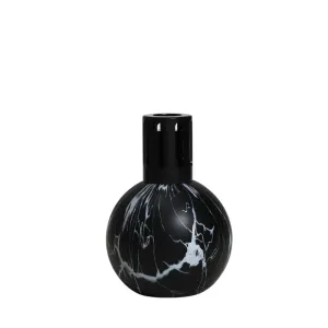 Lampe Berger Marbrure Noire: design sferico marmorizzato nero, bruciatore AIR PUR 3C. Confezione classica.