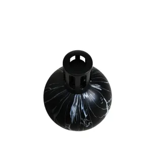 Lampe Berger Marbrure Noire: design sferico marmorizzato nero, bruciatore AIR PUR 3C. Confezione classica.