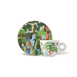 Set da 2 tazze da cappuccino illy – Edizione Biennale Arte 2024 con piattini abbinati.