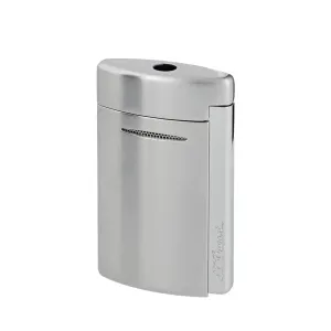 S.T. Dupont Minijet – Chrome Brossé: torcia blu, presa d’aria maggiorata, finitura cromata spazzolata.