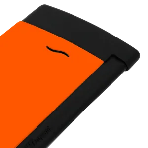 S.T. Dupont Fluo Orange – Slim 7: 7 mm, 45 g, torcia blu, lacca arancione fluo, dettagli nero opaco