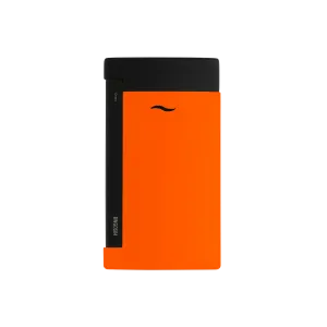 S.T. Dupont Fluo Orange – Slim 7: 7 mm, 45 g, torcia blu, lacca arancione fluo, dettagli nero opaco