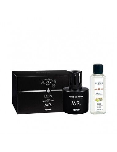 Lampe Berger Mr. – lampada catalitica in vetro nero con profumo Terre Sauvage da 250 ml