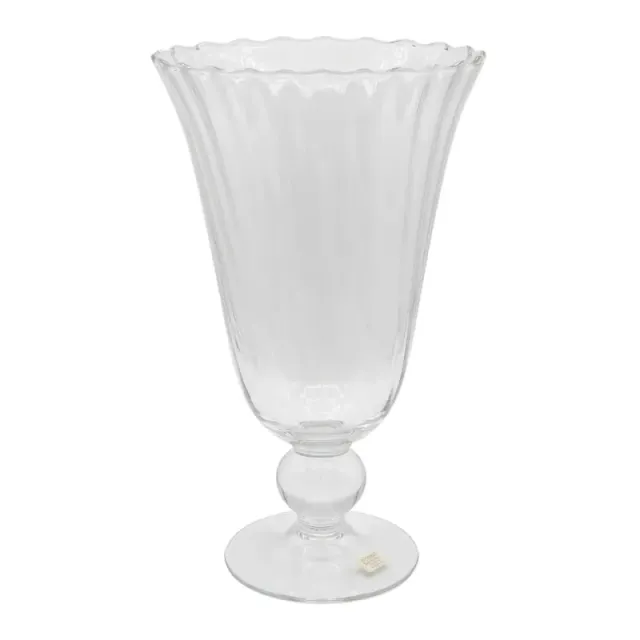 Vaso a calice in vetro trasparente con bordo ondulato