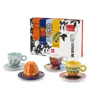 Confezione ufficiale set 4 tazzine espresso illy Biennale Arte 2026