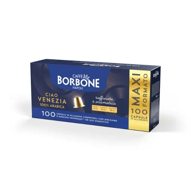Caffè Borbone Ciao Venezia 100 capsule in alluminio compatibili Nespresso