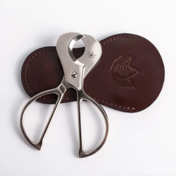 Forbice taglia sigari Toscano in pelle artigianale