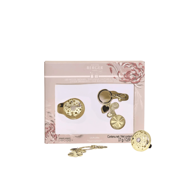 maison-berger-set-regalo-ophelia-oro-liliflora-diffusore-auto-portachiavi