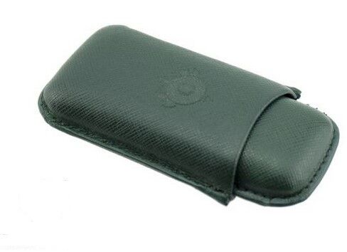 Portasigari per due sigari medi in pelle saffiano verde