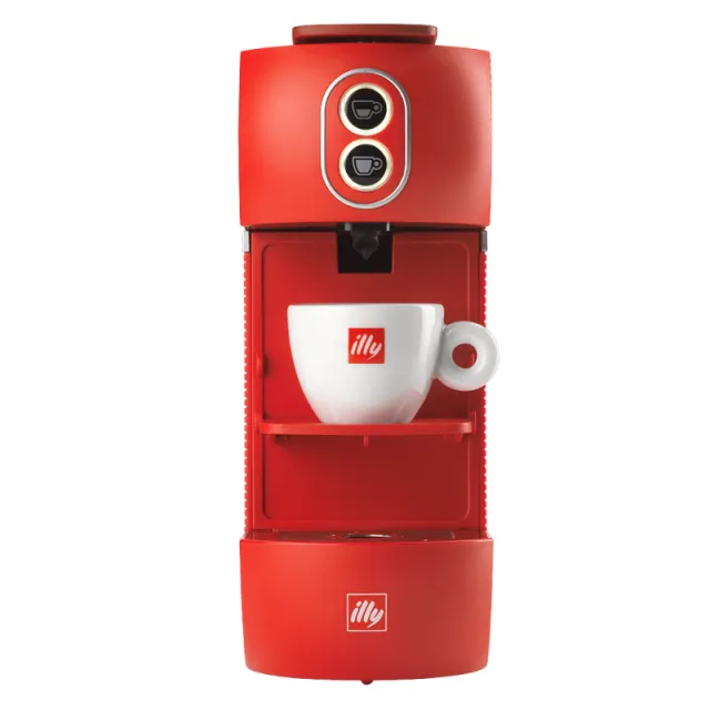 Macchina da caffè Illy a cialde E.S.E. rossa verificata vista frontale