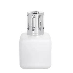 Lampe Berger Glacon Blanc – lampada catalitica in vetro colorato con coprifiamma cromato (270 ml)