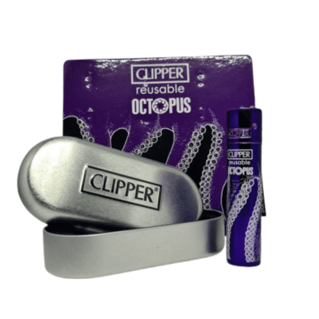 clipper metal octopus 3 con confezione in metallo