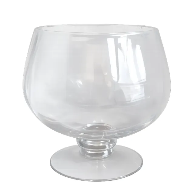 Vaso in vetro trasparente a coppa ampia verificato Angolo delle Occasioni