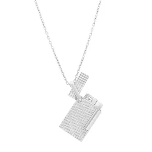 S.T. Dupont Collana Accendino Testa di Diamante Argento