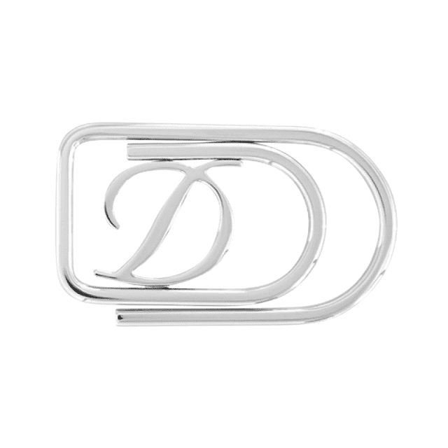 Profilo laterale S.T. Dupont fermasoldi Argento Logo Inciso