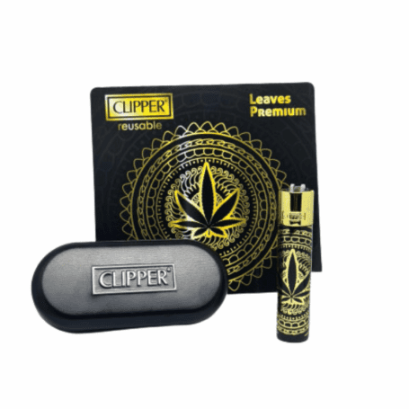 accendino clipper leaves premium 1 con confezione regalo