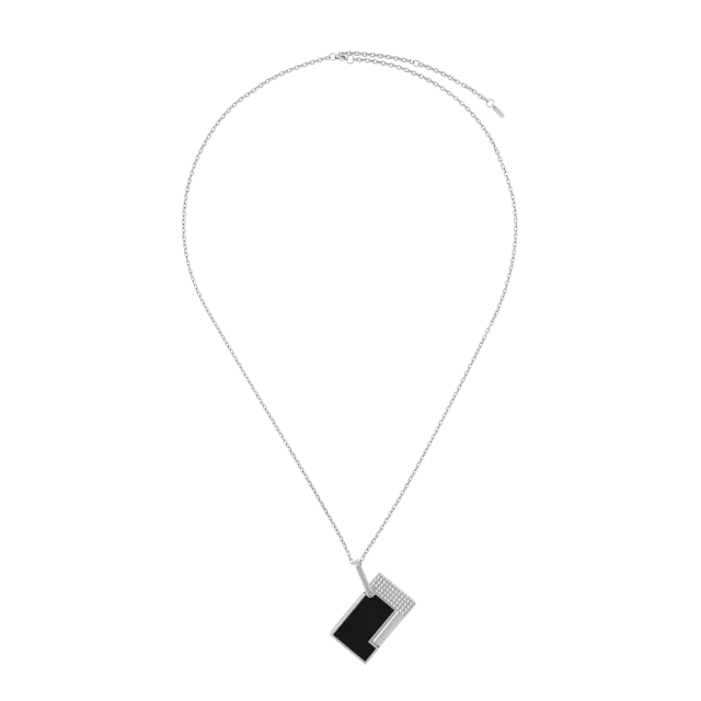 S.T. Dupont Collana Accendino Nero Laccato Testa di Diamante