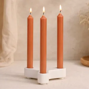 Portacandele trio in ceramica Arsène Bougies la Française bianco