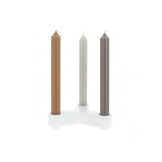 Portacandele trio in ceramica Arsène Bougies la Française bianco