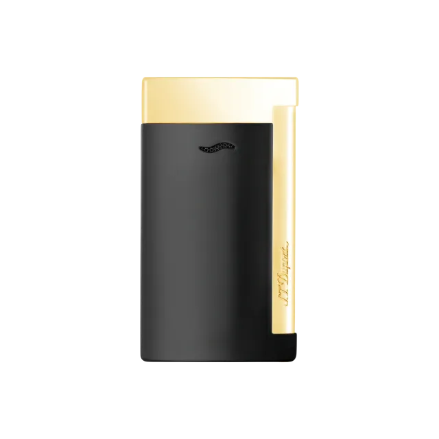 S.T. Dupont Slim 7 – Nero & Oro: 7 mm, 45 g, torcia blu antivento, lacca nera e finitura dorata