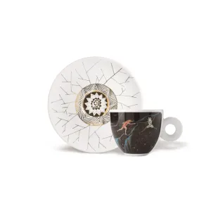 Set da 2 tazze da cappuccino illy – Edizione Biennale Arte 2024 con piattini abbinati.
